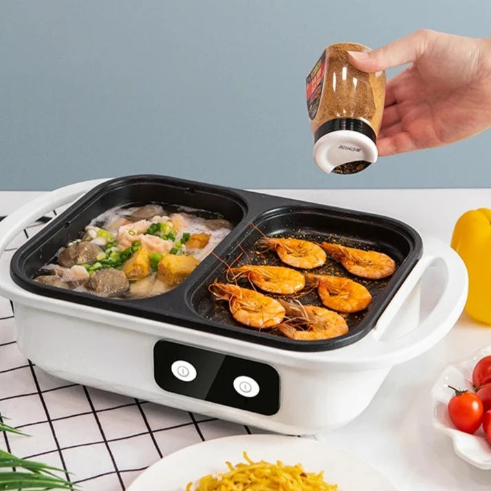 2-in-1 Non-Stick Shabu Pot and Griddle